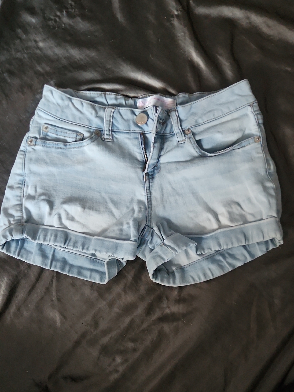 No Boundaries Light Denim Roll-Hem Shorts